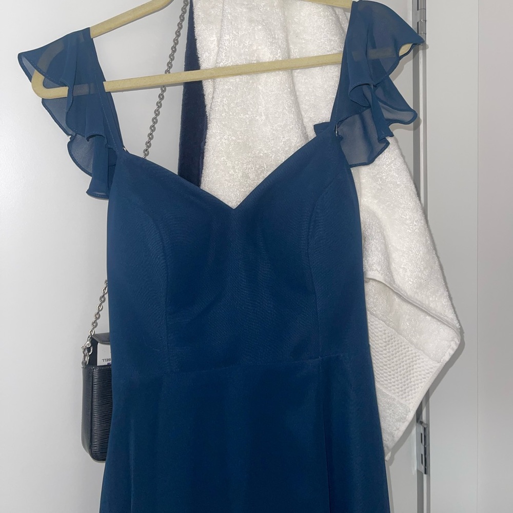 Azazie Navy Blue Bridesmaids Wedding Dress size A8